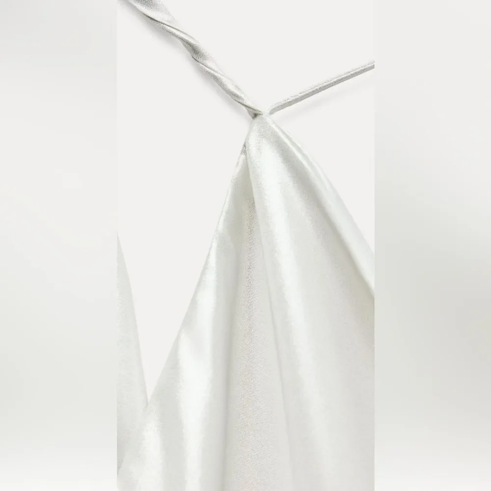 Zara long asymmetrical foil draped dress - Picture 4 of 6